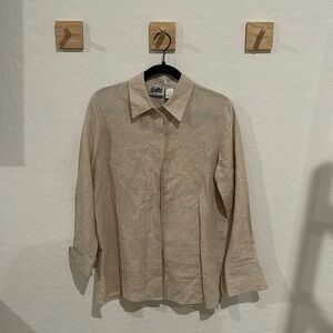 Creamy Linen Long Sleeve Button Down